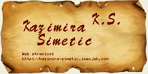 Kazimira Simetić vizit kartica